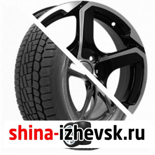Колесо в сборе Viatti Brina зима (V-521) 185/65 R15 T 88 + СКАД Аллигатор 6xR15 4×100 ET46 DIA54.1 Черный глянцевый с полированной лицевой поверхностью в Ижевске